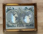 Il Mappamondo Colonised World Map By Antonio Latta In Gold Ornate Frame