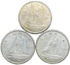 1965 Canada 10 Cents Silver Dime Lot Of 3     80  Silver Coin     Queen Elizabeth Ii