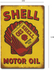 Vintage Shell Motor Oil Tin Sign     Retro Gas   Oil Can Design Garage Wall Decor