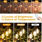 3-color In 1 Solar String Lights Outdoor Waterproof Dimmable  48ft Remote Led