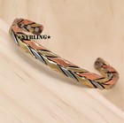 Pure Copper Magnetic Bracelet Arthritis Pain Therapy Energy Cuff Tri Color Twist