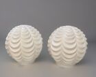 Lot Of 2 Vintage Opaque White Art Deco Style Draped Lamp Shade Globes