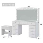 11-drawer Vanity Desk With Hd Mirror  13 Led Bulbs   Charging Station  White