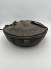 Antique Ethiopian African Leather Straw Basket With Strap 14 5   
