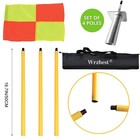 Scooer Football Field Corner Flags With Storage Standard  Soccer Poles Flags