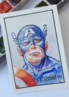 Captain America Original Watercolor Painting Artwork - Sketch Card By Ladr  nn