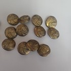 Vtg Antique Lot Of 21 Brass Terrier Dog Face Head Picture Buttons Victorian