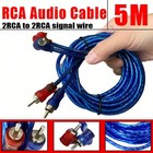 16ft Car Rca Audio Cable Signal Wire Twisted Ofc Copper Wire 2 Channel 14ft Home