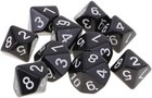 10pcs Polyhedral Dice D10 Acrylic 10 Sided Game For Rpg Black 