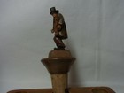Vintage German Carved Wood Bottle Stopper Man With Violin  ac59