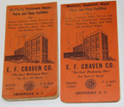 2 1950s Allis-chalmers Motor Grader Pocket Notepads  E f  Craven  Greensboro  Nc