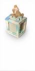 Vintage Musical Cube 5 h  Baby Picture Ceramic Photo Frame Figurine