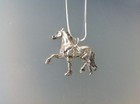 Friesian Horse Sterling Silver Pendant   Chain Beverly Zimmer Equestrian Jewelry