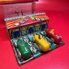 1950 s Haji Lever Wind Automatic Racing Game W  Three Cars Box Tin Toy Japan