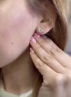 2 Ct Round Cut Vvs1  D Lab Created Stud Earrings 14k White Gold 7mm Screw Back