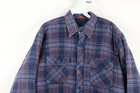 Vintage 90s Streetwear Mens Medium Faded Quilt Lined Flannel Button Shirt Jacket
