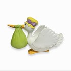 Delivery Stork Figure Baby Shower Decor Cake Topper Birth Boy Or Girl Decopac