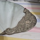 Vtg  Hollywood Regency Ornate Silver Plate Mirrored Vanity   15 5  Oval