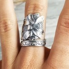 Elegant 925 Sterling Silver Charms Unique Fashion Flower Ring One Size Fit All