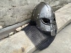 Medieval Knight Helmet   Larp Battle Warrior Helmet   Chain Mail Helmet