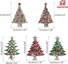 5 Pcs Vintage Crystal Christmas Tree Brooch Pin Jewelry Gift Accessories Woman
