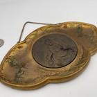 Vintage Sacred Heart Of Jesus Embossed Metal Brass   Tin Wall Hanging - France