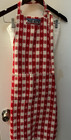 Paris-bistro Bib Apron Red Plaid With Large Pocket For Men   Women Large Size