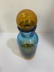 Vintage Evolution By Waterford Crystal Art Glass Decanter Amber   Turquoise 
