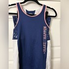 Zara Girls Navy Pink White Sports Athleisure Outfit Tank Leggings Pants 13 14