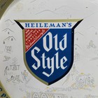 Vtg Heileman   s Old Style Beer Tray 12    Metal Bar Serving Tray 1960s Rare