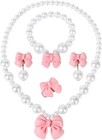 Princess Jewelry For Little Girls  Handmade Bow Pearl Kids Jewelry Set  Stret   