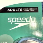 Speedo Swim Goggles 3 Pack Adults 15  Flex Frame Uv Protect Anti Fog Nip