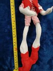    vintage Style Christmas Pixie Elf Doll 14  Red White Checkered Knee Hugger Prop