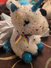 Toy Factory Plush Parade Unicorn Stuffed Animal 10   White Blue Glitter Stars