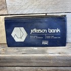 Vintage Jefferson Bank Of Peoria Il Illinois Money Bag Federal Reserve Fdic Blue