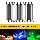 10pcs 4 Pin 4 9ft Rgb Rock Lights Extension Wire Cable For Led Underbody Light