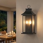 2 Pack 22  Outdoor Wall Light Modern Exterior Sconce Garage Porch Fixture Black