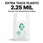 Heavy Duty T Shirt White Grocery Bags 1 6 Large 21x6 5x11 5 2 25 Mil  Bags