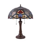 Stained Glass Ellington Tiffany-style Dark Bronze 2 Light Victorian Table Lamp
