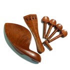 4 4 Jujube Wood Violin Fitting Tailpiece Chinrest Antique Peg Flamming Stripe 05