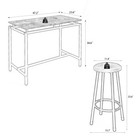 5pcs Dining Set Kitchen Room Table Set Counter Height Bar Table And 4 Stools Us