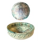 Rare Antique Islamic Near Eastern Ceramic Bowl Handpainted Hoopoe Bird