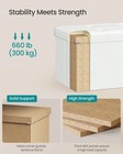 Folding Storage Ottoman Bench 43  Padded Seat Faux Leather 660lb white