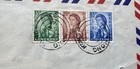 Hong Kong 1943 Cover To Us  350   qeii Tri-color Franking  2nd Air Mail Rate 1 