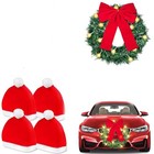 Christmas Reindeer Antlers Car Kit With Led Lights  Car Santa Hat Kit Nose