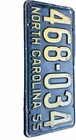 1955 North Carolina License Plate