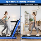 Superfit 2 25hp 2 In 1 Folding Treadmill Jogging Machine W app Control Blue