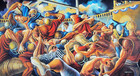 Extremely Rare Vintage Ernie Barnes Nfl Football Art 3  