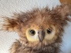 Nwt Hansa Fluffy Owl Plush Moving Head Brown  4466