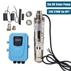 3  270w Solar Pump Submersible Pump Bore Dc 24v Deep Well Pump   Mppt Controller